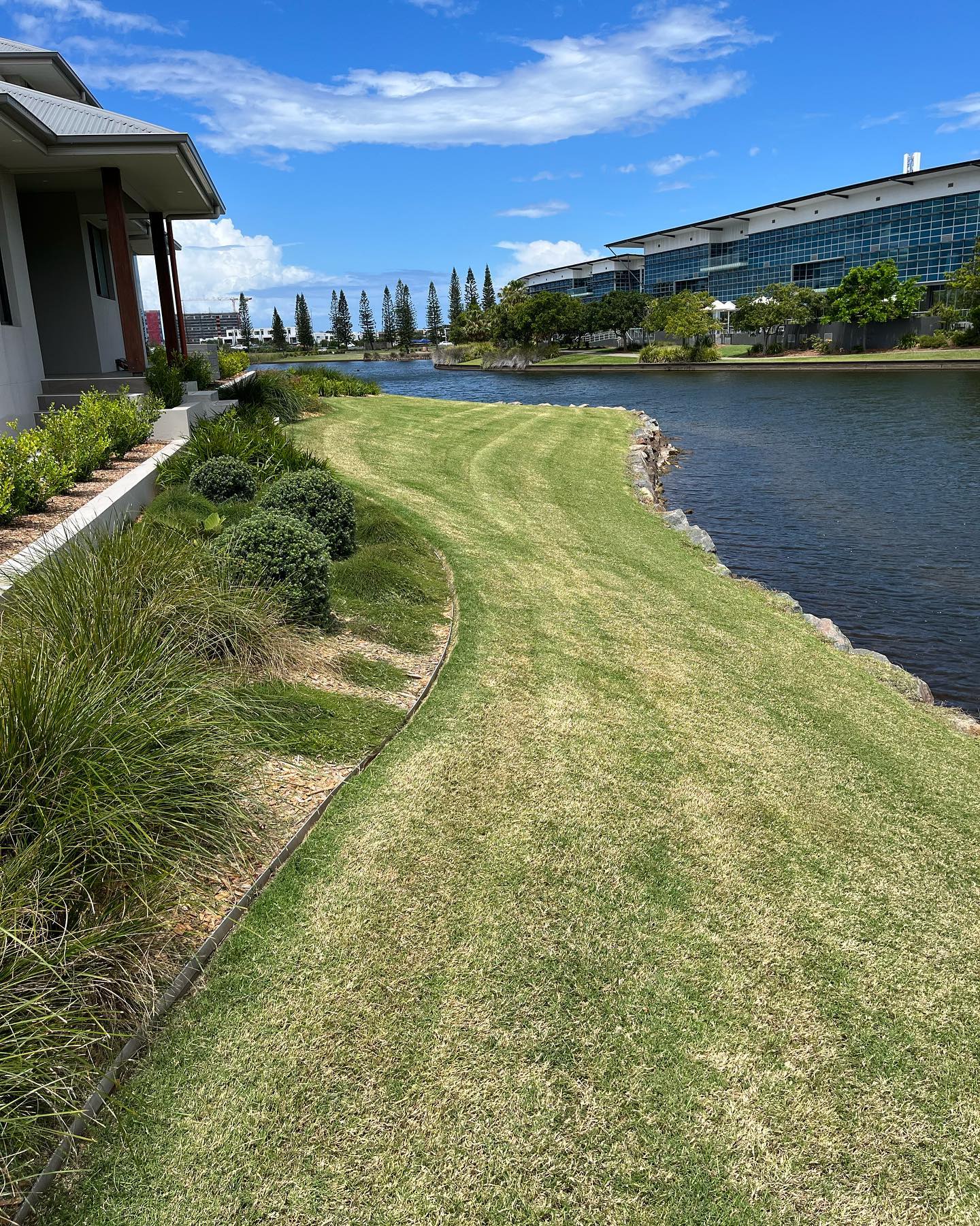 Lawn Care Sunshine Cast - grass and river