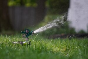 Protecting Your Grass In Summer - sprinkler close up